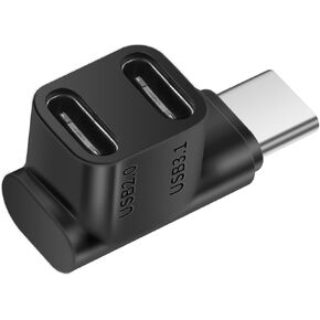 YACSEJAO Dual USB C Data Splitter Adapter 2-in-1 USB Type C Connectors Support 100W Fast Charge, USB3.1 (10Gbps) Data Transfer and 4K (60Hz) Resolution