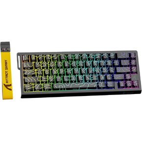 ATTACK SHARK X68 HE 8000Hz Rapid Trigger Keyboard, 0.01mm RT Accuracy Wired Gaming Keyboard with Magnetic Switch, Adjustable Actuation, Rapid Trigger, Snap Tap, RGB Lighting for PC/Mac, White Contours