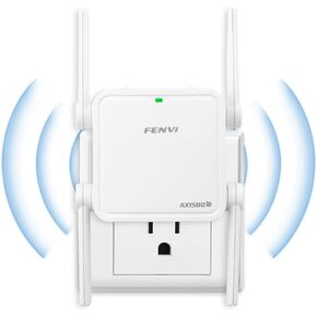 FENVi WiFi Extender Signal Booster WiFi 6 AX1500 Dual Band Gigabit Internet Range Repeater Signal Amplifier Covers up Home Supoort OneMesh Compatible AP Mode w/Gigabit Port/APP Setup