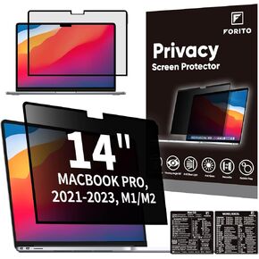 F forito محمول الخصوصية واقي الشاشة القابل للإزالة متوافق مع MacBook Pro 14 بوصة (2021-2023 ، M3/M1/M2/PRO/MAX) ، حماية العيون مضادة للضوء الأزرق مرشح خصوصية واضحة