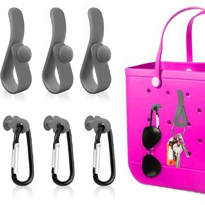 6Pcs Accessories Inserts Hooks for Bogg Bag, Carabiner Keychain, Key Holder Charms Compatible with Bogg Bags