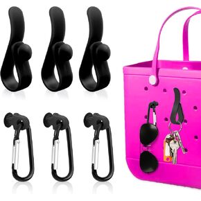 6Pcs Accessories Inserts Hooks for Bogg Bag, Carabiner Keychain, Key Holder Charms Compatible with Bogg Bags