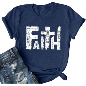 قمصان إيمانية للنساء من آية الكتاب المقدس، تي شيرت برسومات مسيحية، قمصان دينية قديمة، قمصان كاجوال in Kuwait