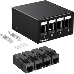 Patch Panel 8 Port with 8pcs Cat6 Keystone Jack UTP No Rust and Durable (1U 8Port Cat6 Keystone Jack Unshielded)