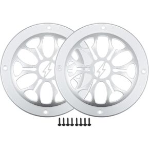 ACROPIX 3" Car Speaker Grills Cover Round 3 Inch Audio Speaker Subwoofer Guard Protector Case with Mounting Screws ABS Silver Tone - Pack of 2