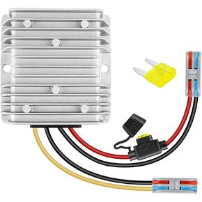 DC 12V Step Up to 24V 3A Boost Converter 72W DC Voltage Regulator Power Converter Waterproof Module Transformer for Golf Cart Club Car (with Fuse)