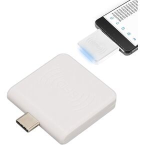 125Khz Portable Contactless Smart Card Reader with Type C Interface, ID Mobile Phone Card Reader for Various Phones, Plug and Play (White)
