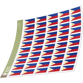 Desert Cactus Philippines Country Flag Sticker Decal 1 Inch Rectangle Sheets 50 Total Pieces Kids Logo Scrapbook Car Vinyl Window Bumper Laptop R