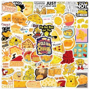 67PCS Cheese Dairy Food Cute Cartoon Waterproof Vinyl Stickers for Kids Girls Boys Teens Adults for Water Bottles Laptop Suitcase for Birthday Party Supplies Halloween Decoration Favors