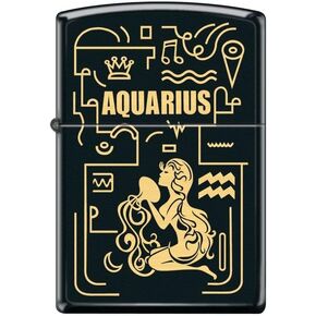 Zippo Lighter- Cancer Zodiac Horoscope Sign Black Matte Windproof Lighter #Z5300