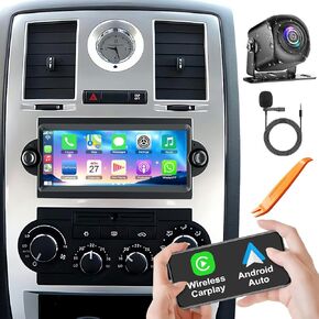 Android 13 Car Radio Stereo 4GB+64GB for Chrysler 300/300C 2005 2006 2007, for Dodge Ram 1500 2500 2006 2007 2008, for Grand Cherokee 2005 2006 2007 2008 2009 with Carplay