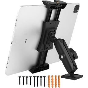 Peastrex Car Tablet Holder Heavy Duty Drill Base Dashboard Tablet Mount for Truck/Commercial Vehicles/Wall/Desk Compatible with 4.5" to 12.9" Tablets and Smarphones, iPad Pro 12.9 Air Mini etc