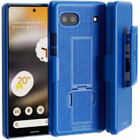 for Google Pixel 6A Case with Belt Clip Holster, Kickstand Slim Cover Phone Case for Pixel 6A - Blue