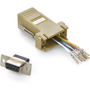 InstallerParts DB9 Female to RJ11/12 (6 Wire) Modular Adapter Ivory - Gold Plated