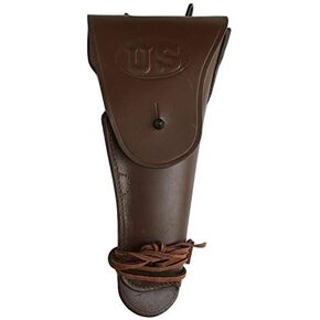 WWII Leather Utility Colt .45 M1911 Hip Holster Embossed US Holster Flap with Brass Hardware with Copper Rivets