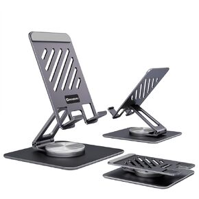 minisopuru Swivel iPad Stand for Desk, Adjustable Tablet Holder Stand with 360° Rotating Base, Portable iPad Stand Office Accessories Compatible with Kindle Phone iPad Pro/Air/Mini 4-12.9"