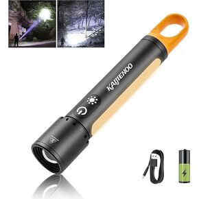 Rechargeable Flashlight High Lumens,Long Lasting Super Bright LED Flashlight With Sidelight,Portable Flash Lights for Camping Emergency,Small Zoomable Flashlight for Home,Brightest USB Flashlight