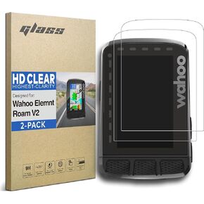 [2 pack] واقي شاشة زجاجي مقسّر مميز مصمم لـ Wahoo Elmnt Roam V2 (2.0) GPS Computer 2.7 بوصة شاشة لمس 9 ساعات مضادة للخدش (HD Clear)