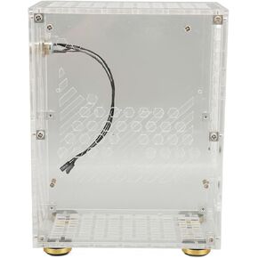 GOWENIC Clear Acrylic Panel Mini ITX Case, 4.3L Capacity 360° Cooling Easy Installation PC Case for Mini ITX Motherboard (Transparent)