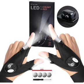 ThxToms LED Flashlight Gloves,Stocking Stuffers Gifts for Men Dad Him, Christmas Birthday Gifts for MenAdults Men Boyfriend,Cool Gadget for Repairing Fishing Camping