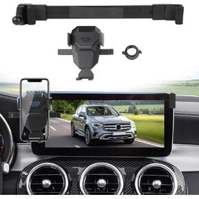 حامل هاتف السيارة لعام 2015-2022 إكسسوارات مرسيدس-بنز C-Class/GLC ، حامل هاتف GPS C-Class القابل للتعديل لشاشة 10.25 بوصة ، وقصة هاتفية متقطعة من الهواء الثابتة.