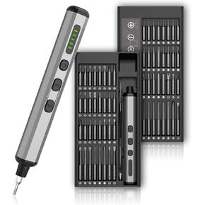 Mini Electric Screwdriver Set,Deshine Electric Screwdriver with 64 Magnetic Bits, 5 Torque, 68 IN Precision Screwdriver Set Tool for PC,Phone,Game Console,Watch,Camera