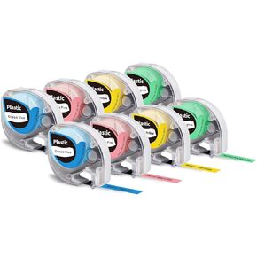 Label Maker Tape, P12 Label Tape Compatible with DYMO LetraTag Refills 100H LT-100T Plus LT110T QX50 Replacemant for Zodzi & Phomemo Label Maker, 1/2 Inch x 13 Ft (12mm x 4m), 8 Packs