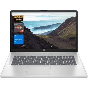 HP Essential 17.3" FHD Business Laptop, AMD Ryzen 7 7730U, AMD Radeon Graphics, 64GB RAM, 1TB PCIe SSD, Numeric Keypad, Backlit KB, Webcam, Wi-Fi 6, HDMI, Windows 11 Pro, Silver