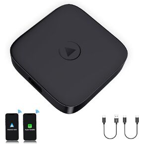 CARABC B2 Wireless CarPlay & Android Auto Adapter with Android 11.0 - Magic Box 2.0 Built-in Dual WiFi Support Simultaneous use of CarPlay and Netflix/YouTube.