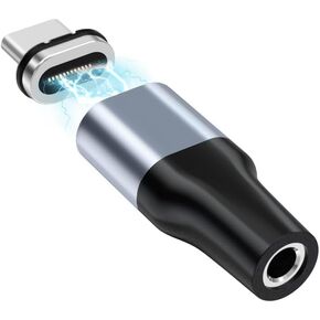 USB C to 3.5mm Audio Magnetic Adapter Magnetic Type C to Female Earphone Jack AUX Dongle Adapter Compatible with Google Nexus 6 5 4XL, Samsung Galaxy S21 S20 S10 S9 Fast Charging Cable