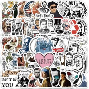 60PCS Historical Figure Meme Stickers,Funny Meme Stickers Pack,Funny Figure Stickers for Adults Teens,Humor Waterproof Stickers for Laptop Water Bottles Phone Bumper