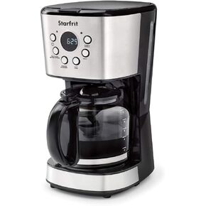 Starfrit 12-Cup Electric Drip Coffee Maker, Black/Silver