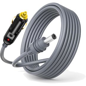 Starlink Mini Car Adapter Cigarette Lighter 10FT/3M Starlink Mini Cable 12V-24V DC Car Power Cable for Starlink Mini Accessories 18AWG Starlink Power Supply for Trucks Buses Ships Waterproof Gray