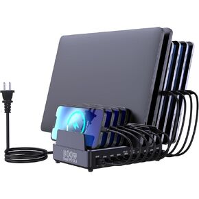 Aftertop 600W USB C Charging Station for Multiple Devices, 10 Ports PD3.1 140W PPS 45W QC60W Fast Charging Block for MacBook Pro Laptop, iPad, iPhone 16 15 Pro Max, Galaxy S24/S23 Ultra etc