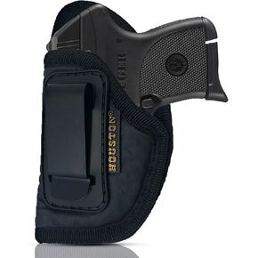 IWB Gun Holster for S&W Bodyguard, Taurus TCP, Sig P238, Jimenez JA, PPK 380. Ruger LCP by Houston - ECO Leather Concealed Carry Soft - Suede Interior for Protection (Left) (CHP-71-LH)