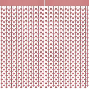 2 Pack 3.2ft x 6.6ft Valentine's Day Metallic Foil Fringe Curtain, Rose Gold Heart Shape Tinsel Curtains Streamers Photo Props Backdrop for Valentine's Day Engagement Wedding Party Decorations…