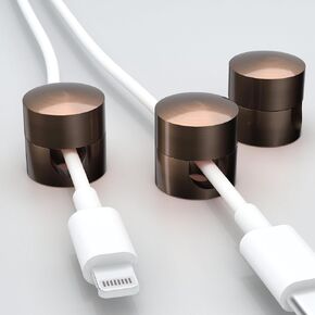 Gun Metal Cord Holder,Cable Anchors for Cable, Premium Aluminum Wire Organizer, Adhesive Screw 2-in-1 Cord Clips, Charger Cable Management Clip, Stylish, Sturdy, Practical | (3 Pcs) (Copper)