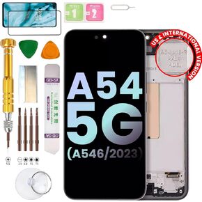 (OLED/with Fingerprint) LCD Display Assembly for Samsung Galaxy A54 5G SM-A546V, SM-A546U, SM-A546U1, SM-A546B, SM-A546E, SM-A5460, SM-A546M Screen Replacement kit (Black)