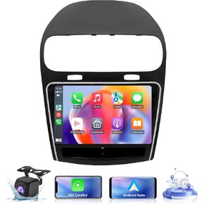 5GWiFi Upgrade Car Stereo Radio for Dodge Journey 2011-2019 - Wireless Carplay and Android Auto GPS Navigation - 4GB+32GB 9.2 inch Touchscreen Bluetooth RDS FM SWC