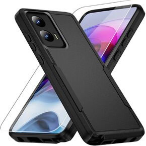 for Moto G Stylus 5G 2024 Case,with Screen Protector[Military Grade Drop Tested] Heavy-Duty Tough Rugged Shockproof Protective Case for Motorola G Stylus 5G 2024, Black