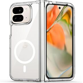TIANNIUKE Magnetic Case for Google Pixel 9 Pro Fold, Transparent and Yellow Resistant,Compatible with MagSafe,Slim Fit Shockproof Protective Phone Case for Pixel 9 Pro Fold Case