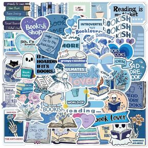 50PCS Bookish Stickers,Book Stickers for Kindle,Reading Book Aesthetic Stickers,Bookish Book Lover Gifts,for Water Bottle Laptop Computer
