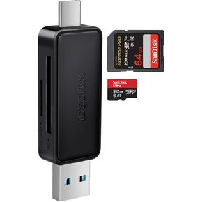 External Memory Card Readers 2-in-1 - iDsonix USB Card Reader 2.0, USB Type C/A XD Card Reader OTG Adapter for MacBook, iPad Pro 2021, iPad Air 5, Huawei P30/P20/P10/Mate 20/10 and More