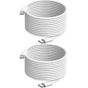USB C Cable 20ft, C to C Cable Fast Charging 2 Pack,60W(20V3A) 480Mbps Compatible with iPhone 16/15 Pro/15 Plus/16 Pro Max, iPad Mini 6/ Pro 2021, Mac-Book Pro 2020, Samsung Galaxy S24,Switch