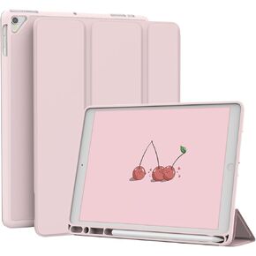 Case for iPad 6th/ 5th Generation 9.7 inch (2018/2017), iPad Air 2 & 1 (2014/2013), Protective Case with Pencil Holder, Auto Wake/Sleep Cover for iPad 6th Gen, Black Flowers