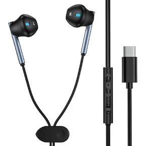 USB C Headphones for Samsung Galaxy S25 Ultra S25+ S25 A16 5G A35 S24 FE S23 S22 S21 A55 A54 Z Fold6 Flip6, Andriod Phone Earbuds Wired USBC Wired Earphones Headsets, Control Microphone, Volume, Music