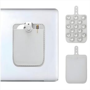 Reusable Compact Silicone Mouse Pouch for Laptop, Mouse Holder for Wireless Mouse, Mouse Sleeve for Laptop with Strong Suction for iPad/MacBook Use (Light-Gray)