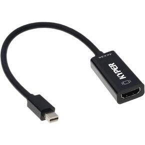 Kyper USKyper-424K 1 Pack 4k Mini DisplayPort to HDMI Adapter Mini DP Compatible for Thunderbolt MacBook Pro, MacBook Air, Mac Mini, Microsoft Surface Pro 3/4 (1, Black)