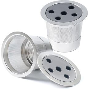 2 Pack Stainless Steel Reusable K Cups for K eurig Supreme & Supreme Plus, Five Hole Universal K-eurig Reusable Refillable coffee pod filter