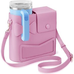 belle&birdie Crossbody Bag for Stanley Cup Purse, Outdoor Portable Water Bottle Holder with Adjustable Shoulder Strap, 2025 New for Stanley Cup Pink